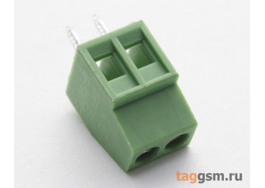 KF120-2.54-02P-1G (Зеленый) Винтовой клеммник на плату 2 конт. шаг 2,54мм 130В 8А
