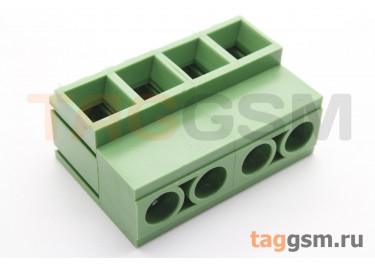 KF135-10.16-04P-1G (Зеленый) Винтовой клеммник на плату 4 конт. шаг 10,16мм 1000В 65А