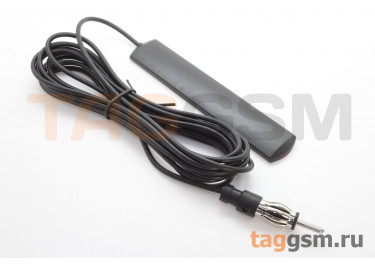 Автомобильная антенна FM 80-108МГц штекер автомагнитолы с кабелем RG174 3м (8дБи), 12,5x2,2cм