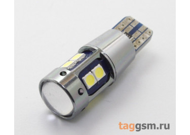 Лампа автомобильная светодиодная T10 W5W 12В белый LED 10SMD, 1шт