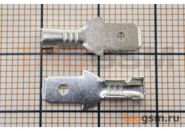 РП-П(л) 1.5-(4.8) Клемма ножевая 4,8мм штекер латунь луженая на провод 0,75-1,5 кв.мм (5шт)