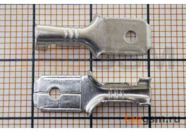 РП-П(л) 2.5-(6.3) Клемма ножевая 6,3мм штекер латунь луженая на провод 0,75-2,5 кв.мм (5шт)