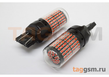Лампа автомобильная светодиодная T20 / 7443 W21 / 5W 12В LED 144SMD (красный), 2шт