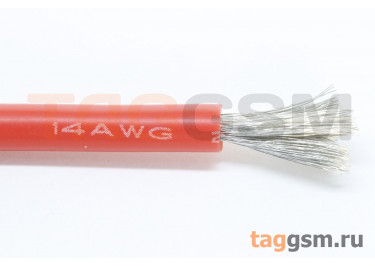 Провод медный в силиконовой изоляции 14AWG (2,08 кв.мм) красный 1м