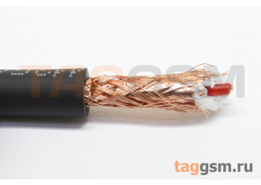 Микрофонный кабель S116H 2-е жилы Cu 2x0,23 кв.мм (20x0,12мм) / фольга CCA / экран плетенный Cu 96x0,09мм / D=6мм (черный) 1м