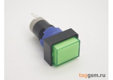 LAS12-A1 / Green Кнопка на панель с подсветкой 220В с фиксацией ON-ON SPDT 250В 3А 12мм (зеленый) пластик