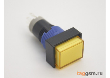 LAS12-A1 / Yellow Кнопка на панель с подсветкой 220В с фиксацией ON-ON SPDT 250В 3А 12мм (желтый) пластик