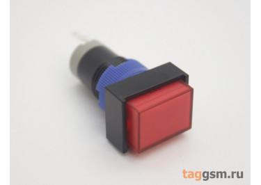 LAS12-A1 / Red Кнопка на панель с подсветкой 220В без фиксации ON-(ON) SPDT 250В 3А 12мм (красный) пластик