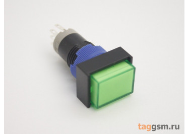 LAS12-A1 / Green Кнопка на панель с подсветкой 220В без фиксации ON-(ON) SPDT 250В 3А 12мм (зеленый) пластик