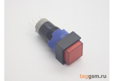LAS12-A2 / Red Кнопка на панель с подсветкой 220В с фиксацией ON-ON SPDT 250В 3А 12мм (красный) пластик