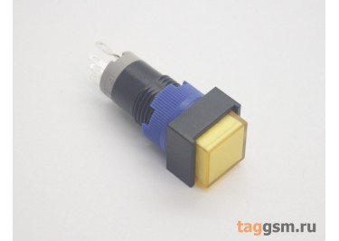 LAS12-A2 / Yellow Кнопка на панель с подсветкой 220В с фиксацией ON-ON SPDT 250В 3А 12мм (желтый) пластик