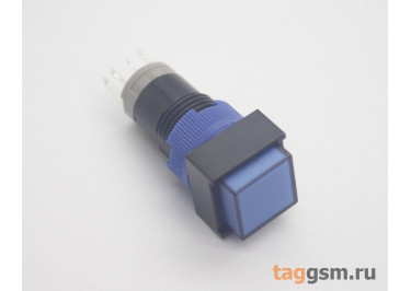 LAS12-A2 / Blue Кнопка на панель с подсветкой 220В с фиксацией ON-ON SPDT 250В 3А 12мм (синий) пластик
