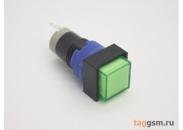 LAS12-A2 / Green Кнопка на панель с подсветкой 220В без фиксации ON-(ON) SPDT 250В 3А 12мм (зеленый) пластик