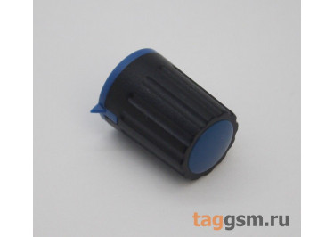 KN-500-B-BLUE Ручка пластиковая 15x20,6мм под ось 6мм 18T (черно-синий)