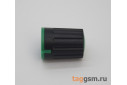 KN-500-B-GREEN Ручка пластиковая 15x20,6мм под ось 6мм 18T (черно-зеленый)