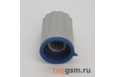 KN-500-G-BLUE Ручка пластиковая 15x20,6мм под ось 6мм 18T (серо-синий)