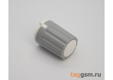 KN-500-G-WHITE Ручка пластиковая 15x20,6мм под ось 6мм 18T (серо-белый)
