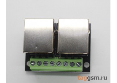 Розетка RJ-45 8P8C (2шт.) на плате с клеммными колодками 8 конт.