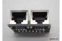 Розетка RJ-45 8P8C (2шт.) на плате с клеммными колодками 8 конт.