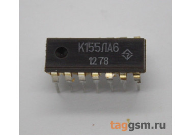 К155ЛА6 (DIP-14) Логический элемент 4И-НЕ 2-канала