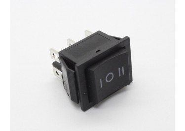 KCD4-203-1-C6-B / 6P Переключатель на панель черный ON-OFF-ON DPDT 250В 16А (28,5x21,5мм)