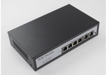 PoE коммутатор для IP видеокамер, 4 PoE 100Мб + 2 UPLink 100Мб, 65Вт
