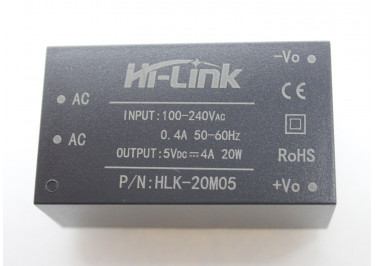 HLK-20M05 Модуль питания AC-DC Uвх=100-240В Uвых=5В Pвых=20Вт