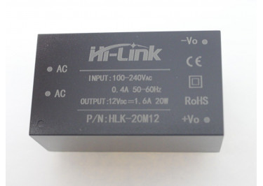 HLK-20M12 Модуль питания AC-DC Uвх=100-240В Uвых=12В Pвых=20Вт