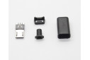 Вилка Micro-USB на кабель 4 конт. в корпусе пластик (черный)