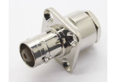 BNC-KF-5 18.5x18.5 Гнездо BNC на блок под кабель RG6 / 5DFB / LMR300 / SYV50-5 с фланцем