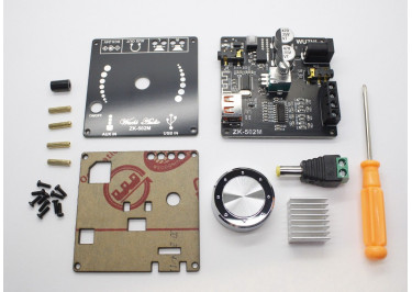 PA50W*2+AS24BP0KJ592-25A4 Модуль ZK-502M УНЧ D-класса 2x50Вт 4 Ом Uпит=9-24В, MP3 с приемником Bluetooth 5.0, AUX