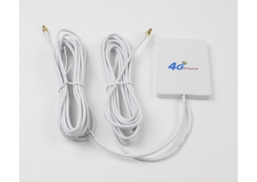 Антенна GSM / 4G 700-2700МГц КСВ 1,5 разъем TS9-J на кабеле RG174 3м (8дБи), 7,3x5,3x0,8см, белый