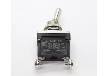 KN3F-101 Тумблер на панель с клеммными зажимами под винт ON-OFF SPST 250В 15А IP67 (12мм)