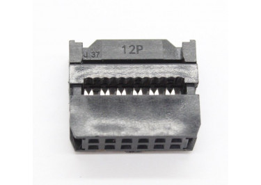 FC-12P [2*6P] (Черный) Гнездо на шлейф 12 конт. шаг 2,54мм