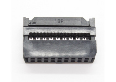 FC-18P [2*9P] (Черный) Гнездо на шлейф 18 конт. шаг 2,54мм