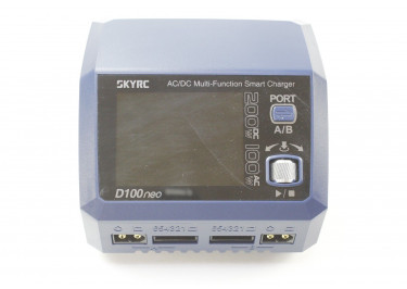 SkyRC D100neo Двух канальное зарядное балансировочное устройство 100Вт 220VAC / 200Вт 10-30VDC Iзар=0,2-10А Iраз=0,1-2А (LiPo / LiFe / LiIon / LiHV 1-6S; NiHM / NiCd 1-15; Pb 2-20В; Uвых=2-27В Iвых=0,2-10А) с Type-C