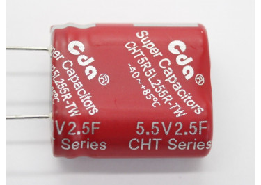 CHT-5R5L255R-TW Ионистор 2,5Ф 5,5В (20x10x22мм)