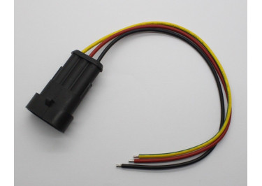 DJ7031-1.5-11 (18AWG 200mm) Разъем автомобильный влагозащищенный 3 конт. с проводом (вилка)