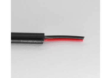 Кабель медный луженый 2x28AWG (0,08 кв.мм) / PVC / D=3,4мм, черный 1м