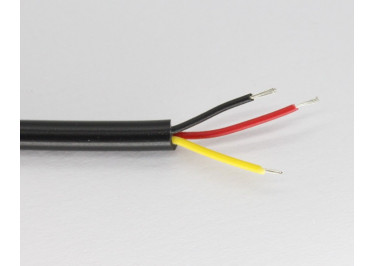 Кабель медный луженый 3x28AWG (0,08 кв.мм) / PVC / D=3,5мм, черный 1м