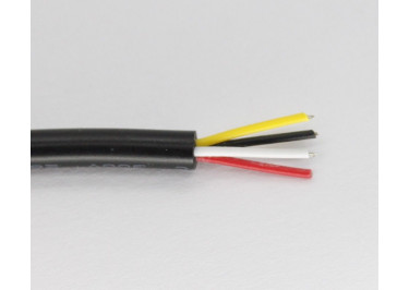 Кабель медный луженый 4x28AWG (0,08 кв.мм) / PVC / D=3,8мм, черный 1м