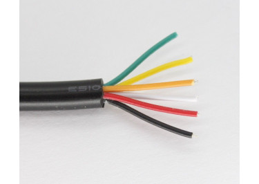 Кабель медный луженый 6x28AWG (0,08 кв.мм) / PVC / D=4,8мм, черный 1м