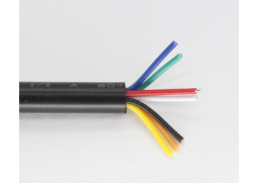 Кабель медный луженый 7x28AWG (0,08 кв.мм) / PVC / D=4,8мм, черный 1м