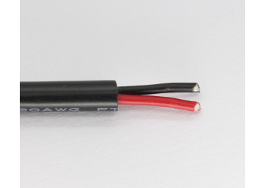 Кабель медный луженый 2x20AWG (0,52 кв.мм) / PVC / D=4,6мм, черный 1м