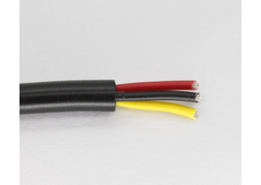 Кабель медный луженый 3x20AWG (0,52 кв.мм) / PVC / D=4,8мм, черный 1м