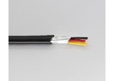 Кабель медный экранированный 3x28AWG (0,08 кв.мм) / Al / PVC / D=3,0мм, черный 1м