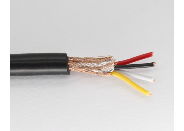 Кабель медный экранированный 4x24AWG (0,2 кв.мм) / Al / 64xCu / PVC / D=4,5мм, черный 1м
