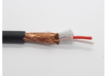 Микрофонный кабель S119H 2-е жилы Cu 2x0,44 кв.мм (39x0,12мм) / фольга CCA / экран плетенный Cu 144x0,1мм / D=6,5мм (черный) 1м