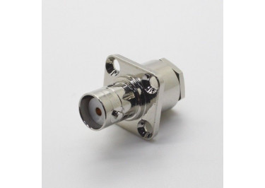 BNC-KF-4 18.5x18.5 Гнездо BNC на блок под кабель RG59 / RG140 / RD302 с фланцем