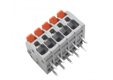 PCT-115D Клемма зажимная 250В 32А 0,2-4 кв.мм на плату (оранжевый)